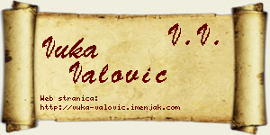 Vuka Valović vizit kartica